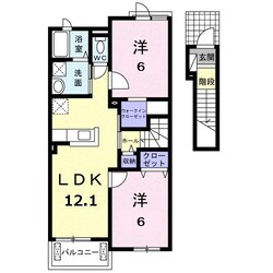 内部駅 徒歩7分 2階の物件間取画像